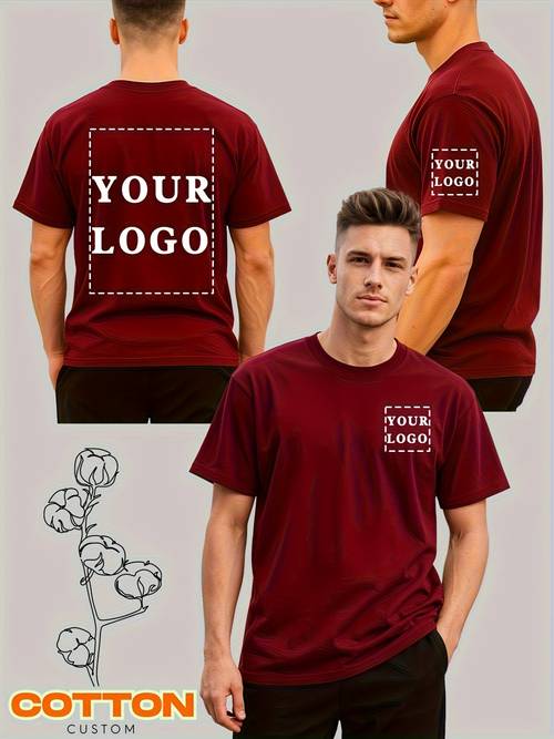 custom t shirt 100 cotton 3 printing areas personalized text photo logo diy short sleeve summer clothing mens top christmas halloween valentines day easter thanksgiving fathers day mothers day