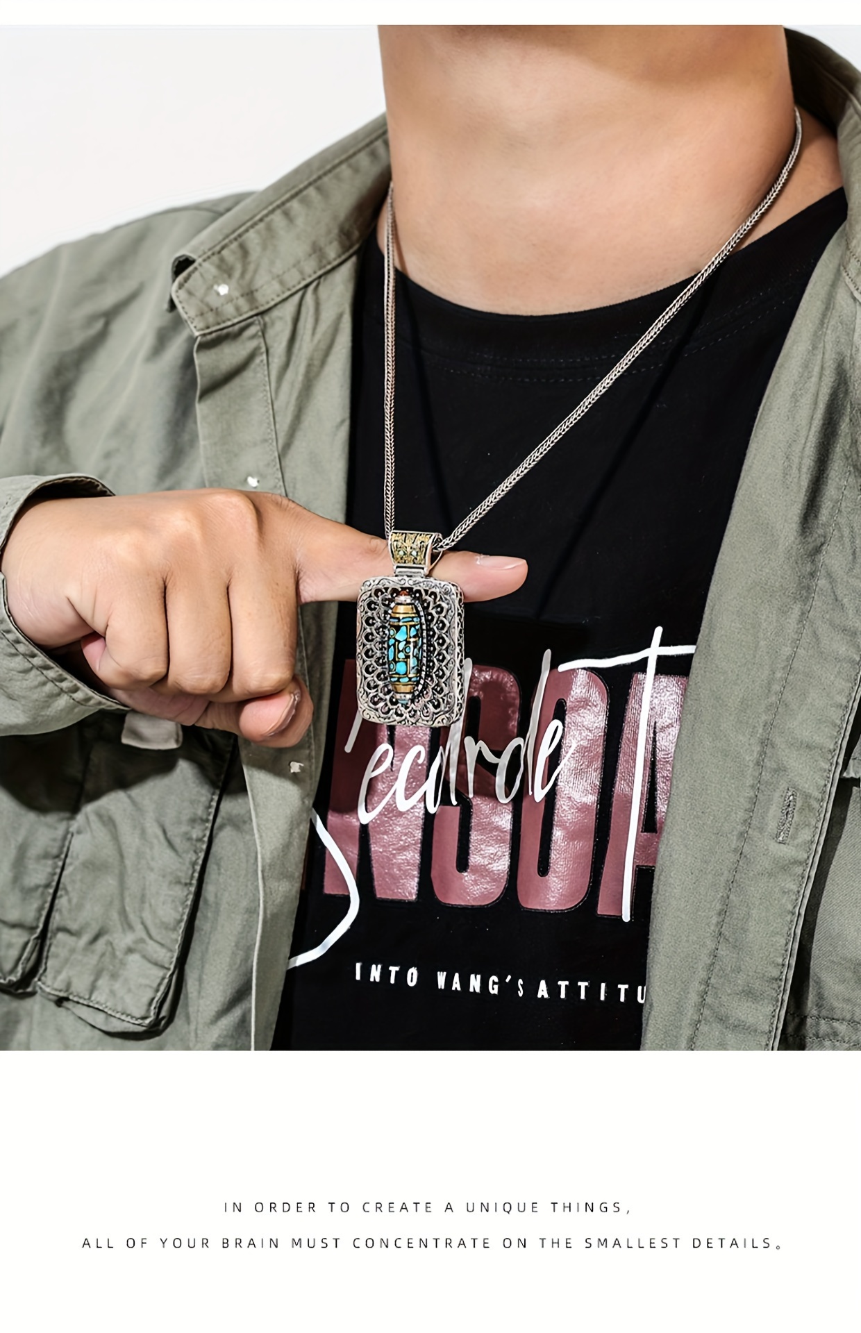 1pc retro         rotating bead pendant   national     mens and womens pendant jewelry details 7