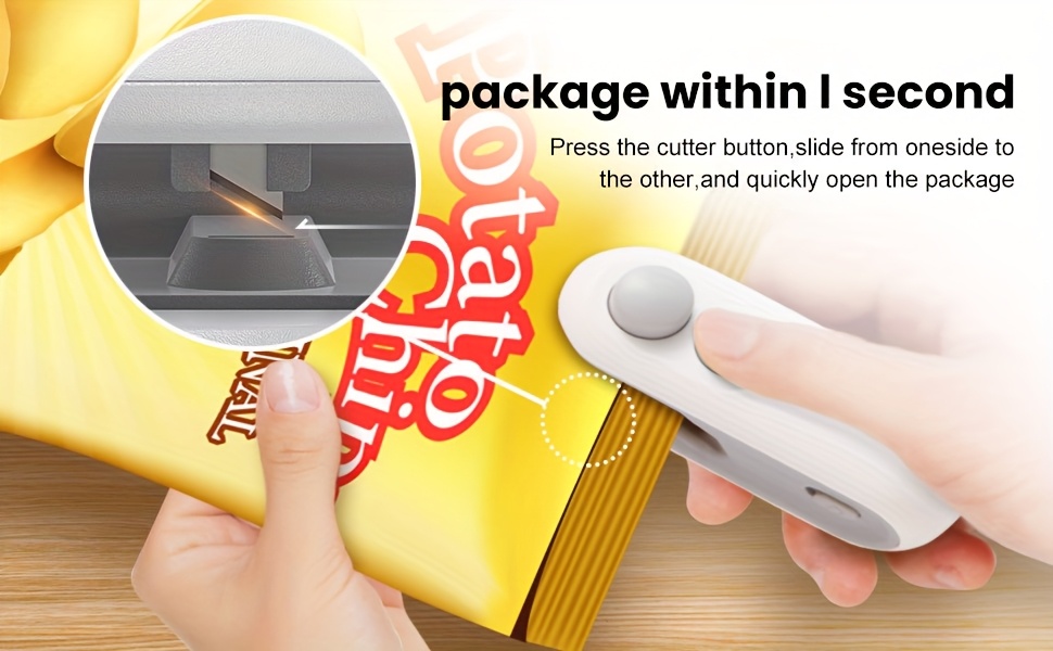 mini bag sealer usb rechargeable mini snack bag sealing machine 2 in 1 heat sealer with cutter portable bag resealer machine for fresh details 2