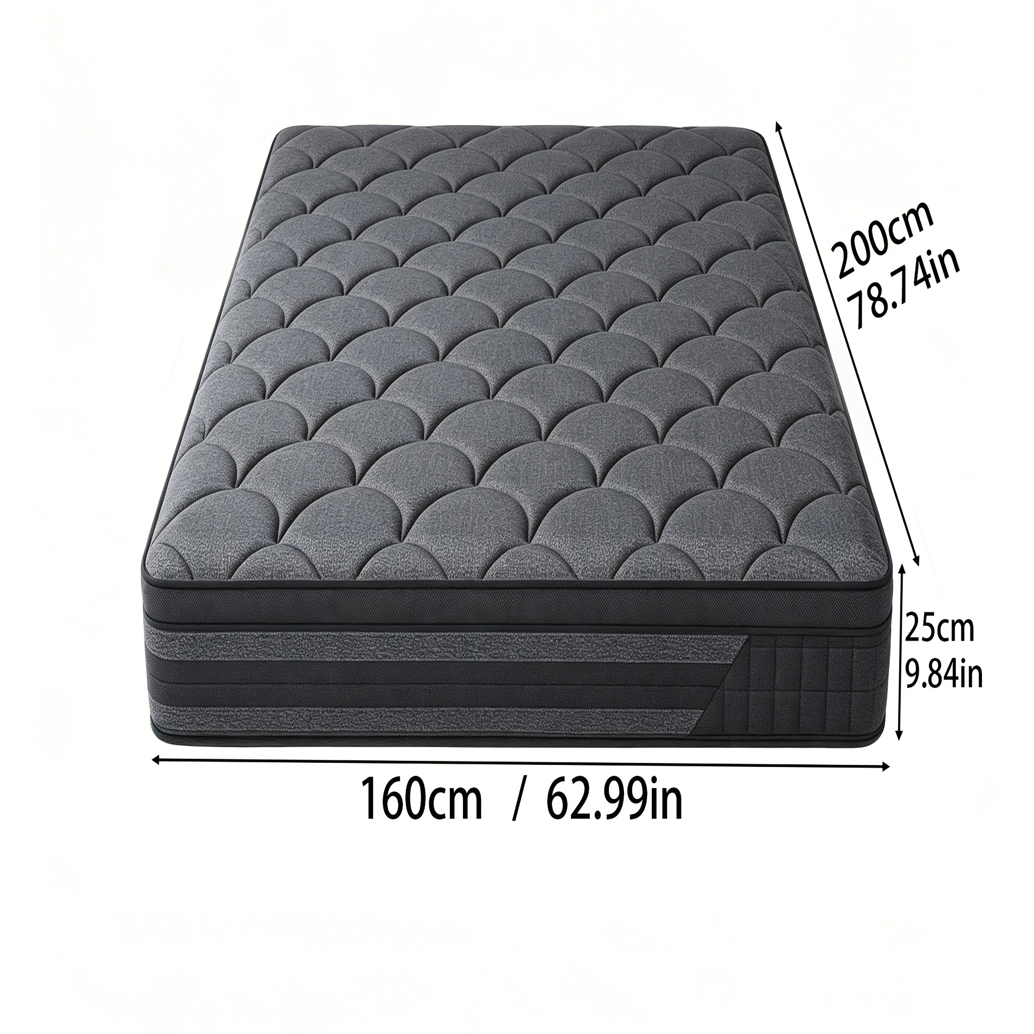 TEMU 160 X 200cm And 140 X 200cm Mattresses, Double Mattresses, Independent Mattresses, Soft And Comfortable, Medium Firmness, 25cm Thick Mattresses,