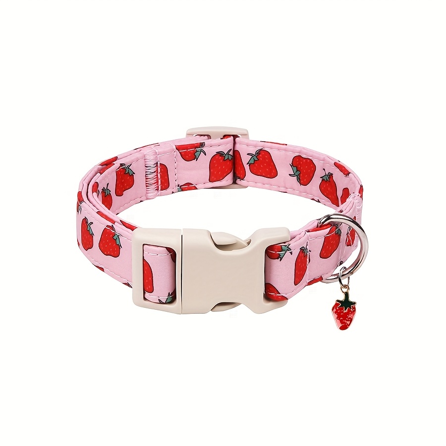 Temu 1 τεμ. Ροζ κολάρο σκύλου με ρυθμιζόμενο κούμπωμα ασφαλείας, ανθεκτικό, πολλαπλά μεγέθη για μικρά έως μεγάλα σκυλιά, Unisex, με μεταλλικό-image