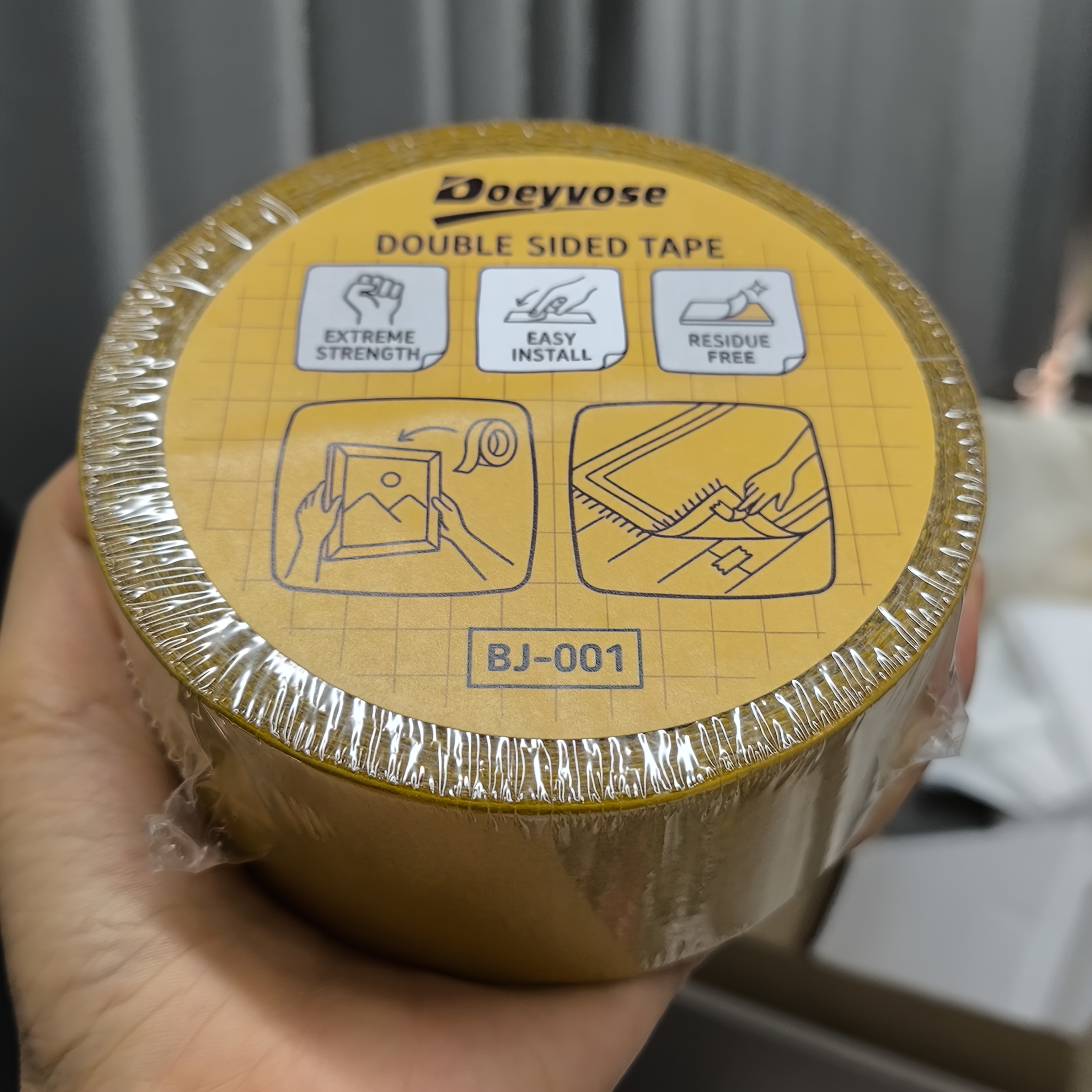 TEMU Doeyvose Carpet Double-sided Tape, Mesh Reinforced Base Material, Residue-free Floor-friendly Stabilizing Tape For Area Rugs, Door Mats, And