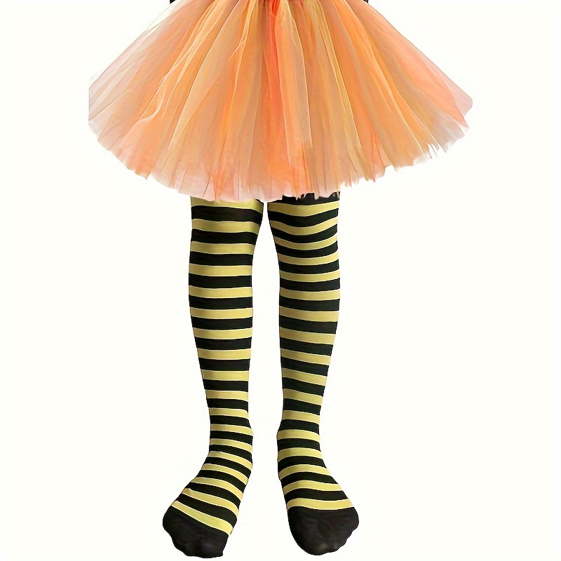 Medias A Rayas Festivas Boyiee Para Mujer – Calcetines De Pie Completo En Colores Vibrantes, Ideales Para Halloween, Navidad Y Carnaval (talla única Elástica)