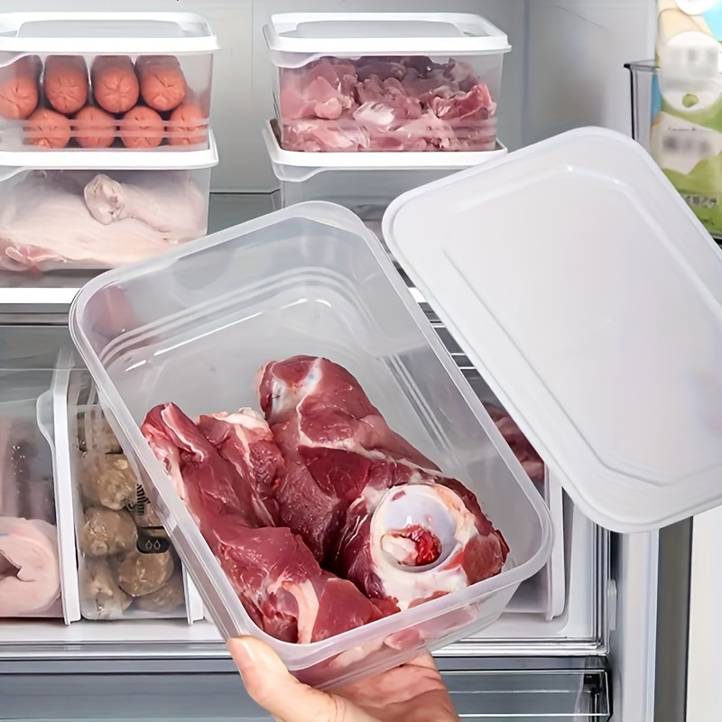 10 pack   bpa free pp material transparent refrigerator organizer bins with removable covers uncharged food storage containers for meat produce and lunch boxes kitchen accessories for dining and camping Product details 9