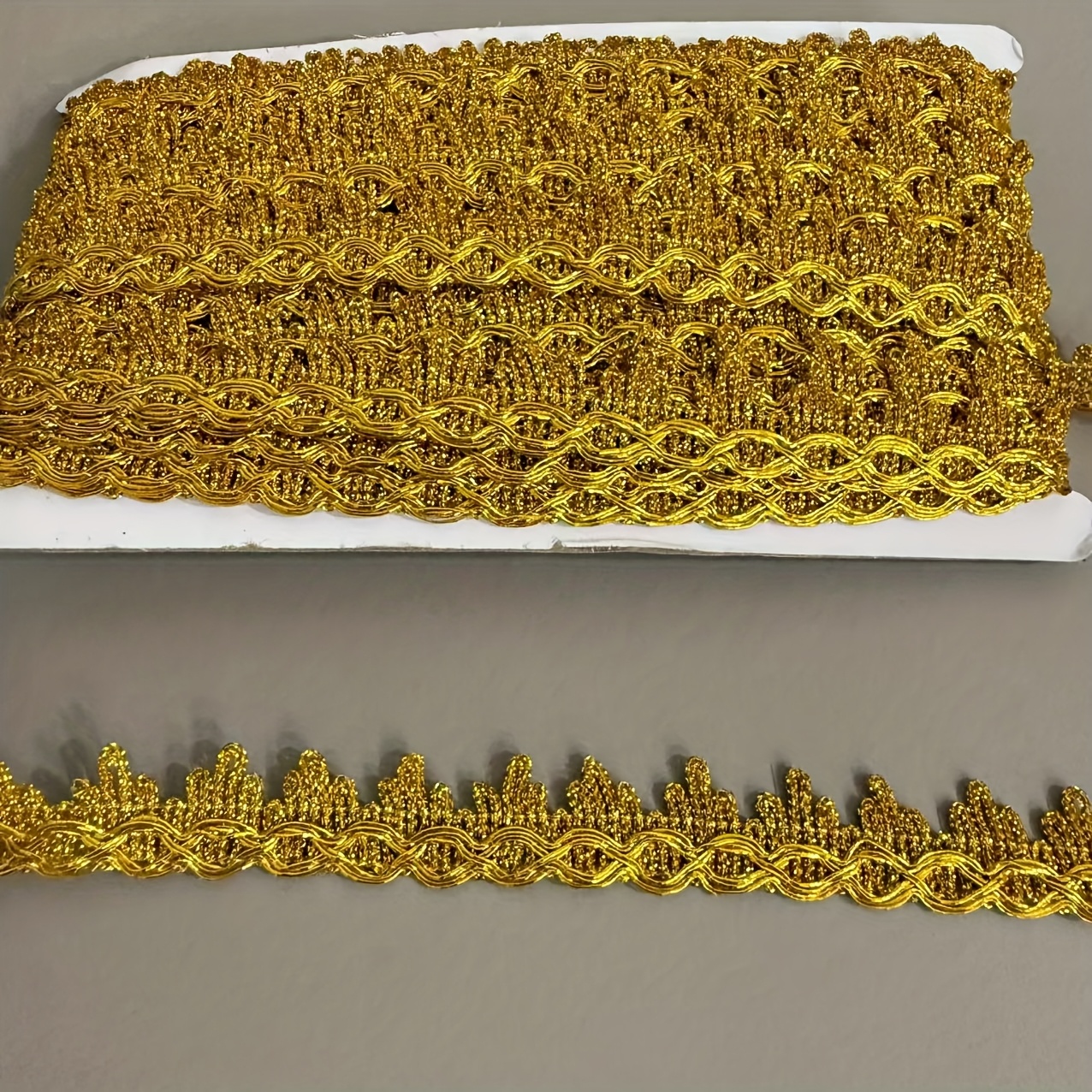 Image of 15 Yards Golden Cosplay Masquerade Halloween Costume Lace Christmas Decoration Lace Dress Skirt Bag Sewing Sequin Lace