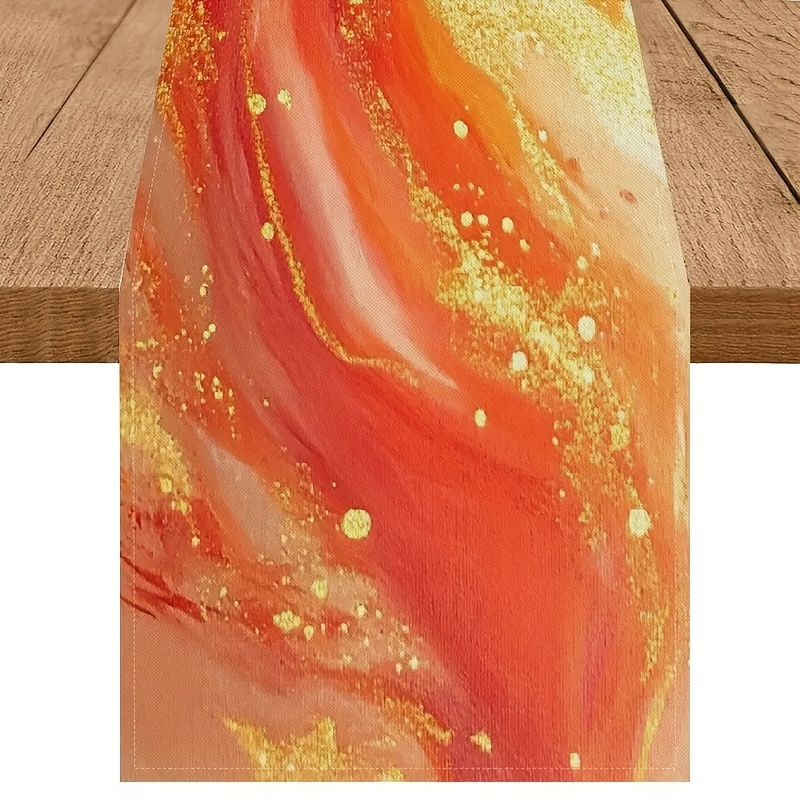 

Abstract Lava Design Table Runner - Red, Orange & Golden - Parties, Holidays & Home Decor