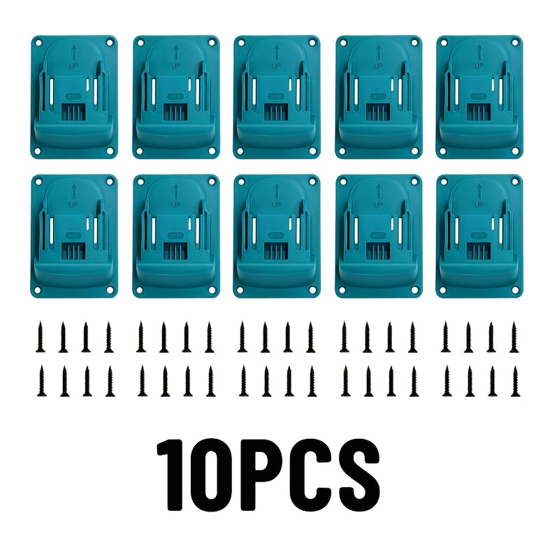 TEMU 10pcs Power Tool Wall Mount Bracket Holder, Compatible For Makita 18v Lithium-ion Cordless Drill, Heavy-duty Abs For Garage & Workshop Tool