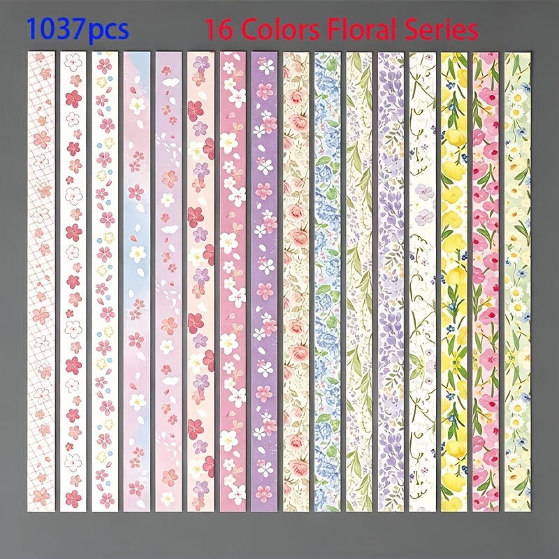 TEMU 1037 Sheets Pack 16-color Star Origami Strips Suitable For Adult Diy Crafts, Wishing Bottle Decorations, Paper For Scrapbooking, Gift Box