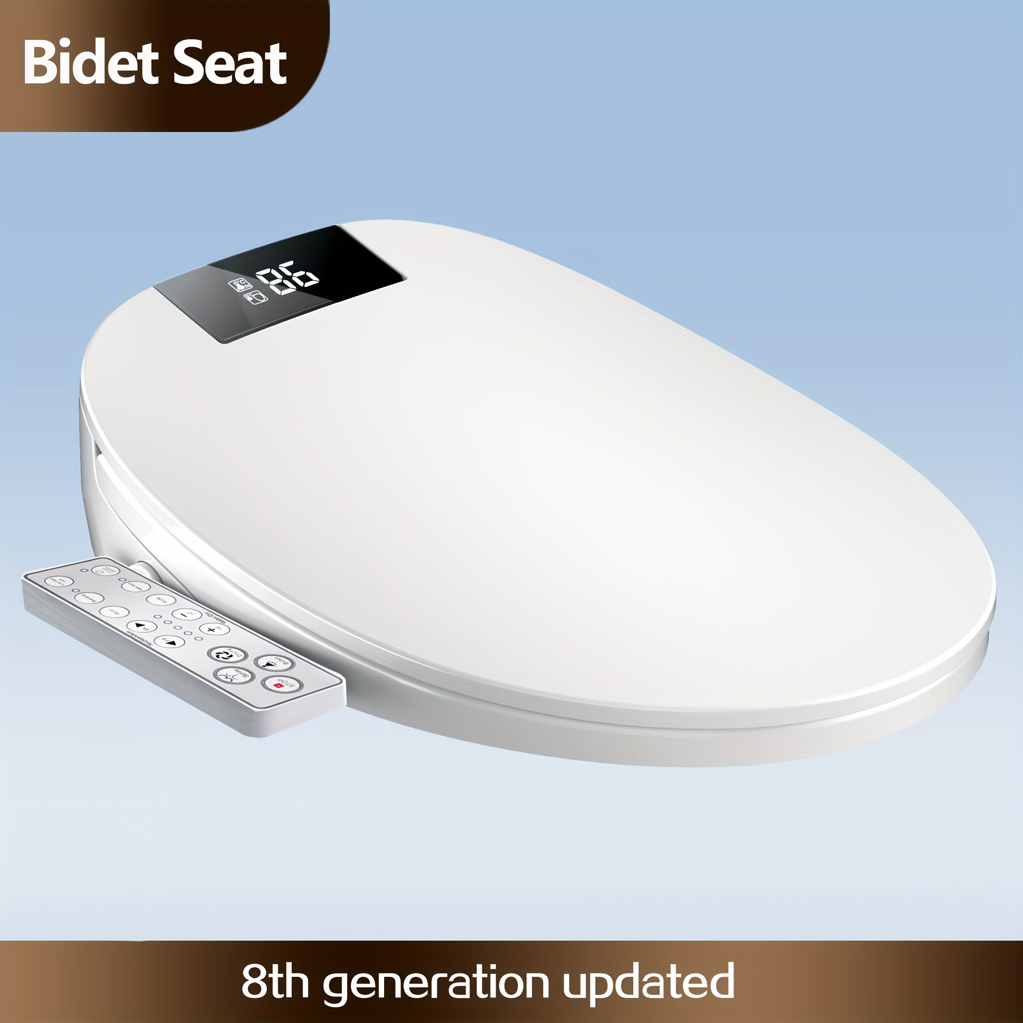 

Bidet Toilet Seat, Electronic Heated Seat With Unlimited Heated Water, Side Control Panel, And Adjustable Warm Air Dryer, Self-cleaning Stainless Steel Nozzle