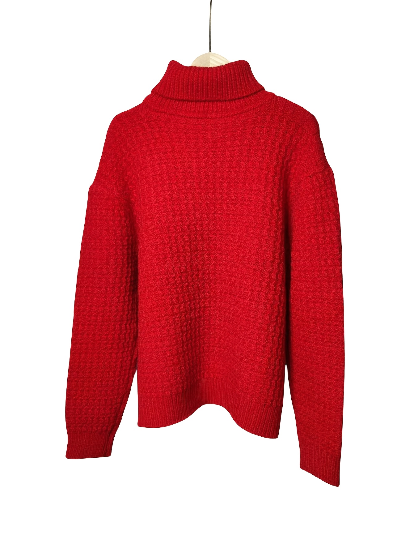 Womens Sweaters Baggy Red Sweater Women's Elegant Red Chunky