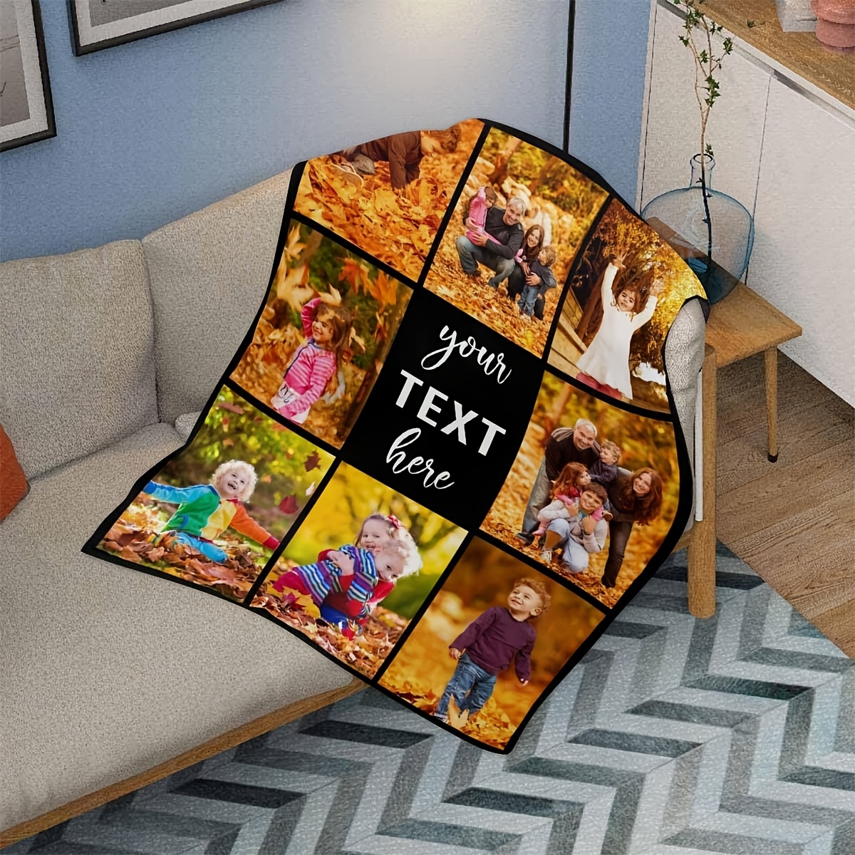 Customized Photo Collage Blanket, Heartfelt Gift