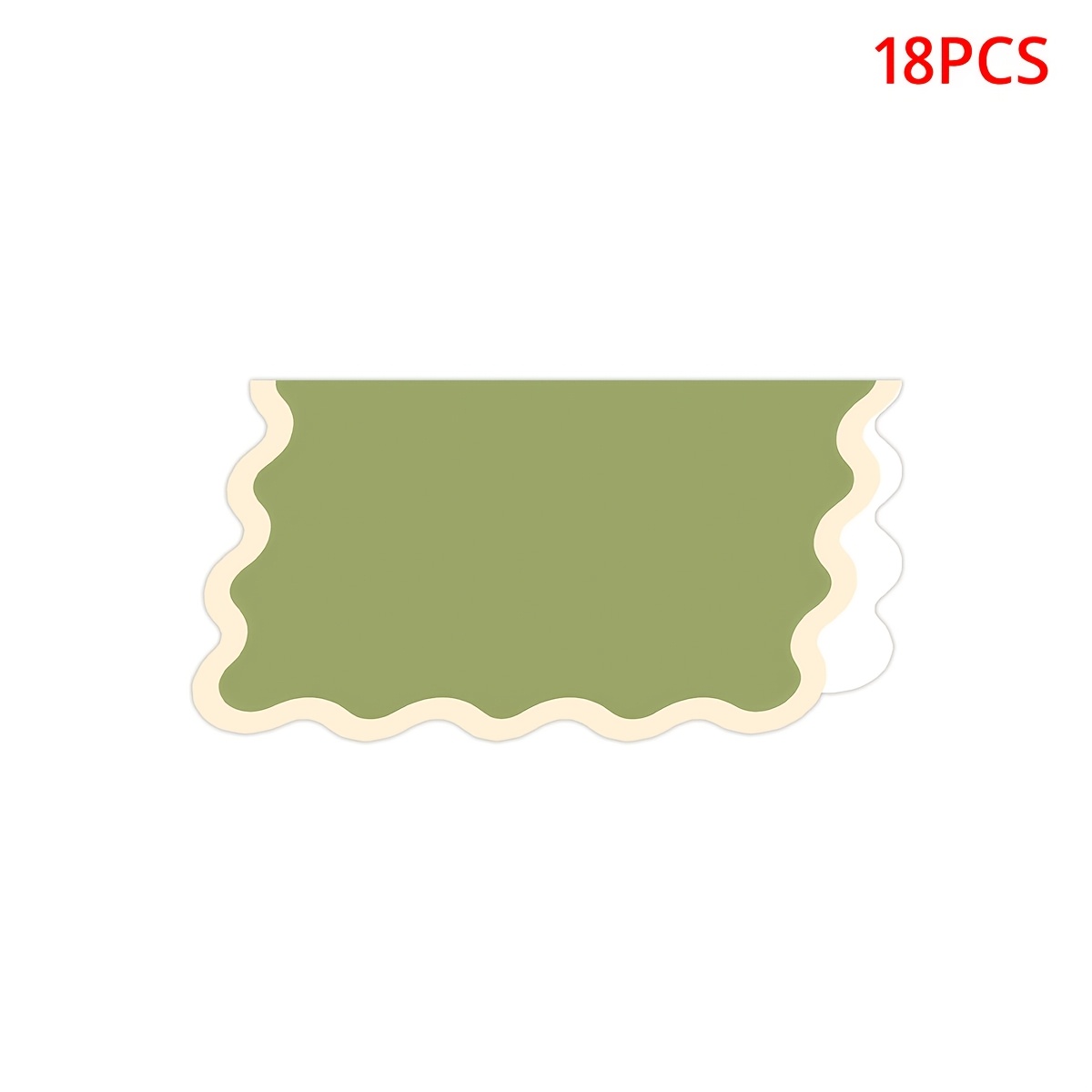 TEMU 18pcs Wavy Cards Olive Green Double Layer Blank For Writing Names Paper Name Cards For Theme Dinner Table Seating Decor Supplies