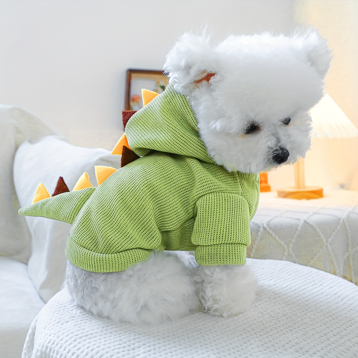 

Cute Dinosaur Dog Hoodie, Comfortable Two-legged Sweater For Small Breeds, Perfect For Bichon, Pomeranian, Spring/autumn Pet Apparel