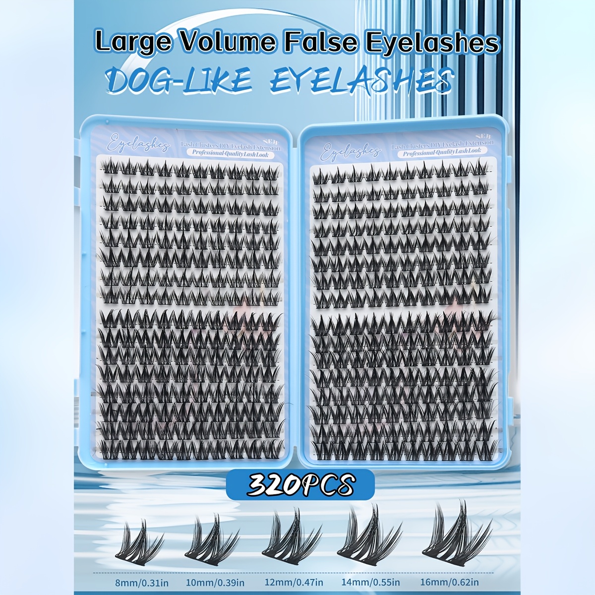 320pcs Individual Lash Clusters D Degree Lashes Eye Lashes D 10-16mm Thick Fox False Eyelashes Lash Clusters Natural & Ultra-thick & & Reusable Individual Segmented False Eyelashes Eyelash