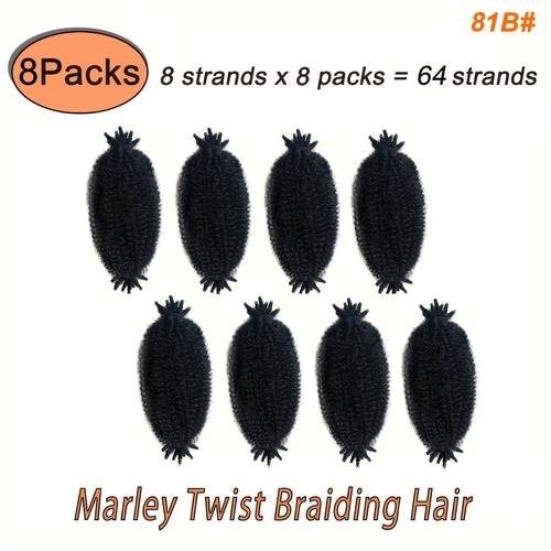 8 packs springy afro twist hair in 8 inch lengths twist braiding hair pre separated braiding hair for distressed locs spring twist hair extensions for women