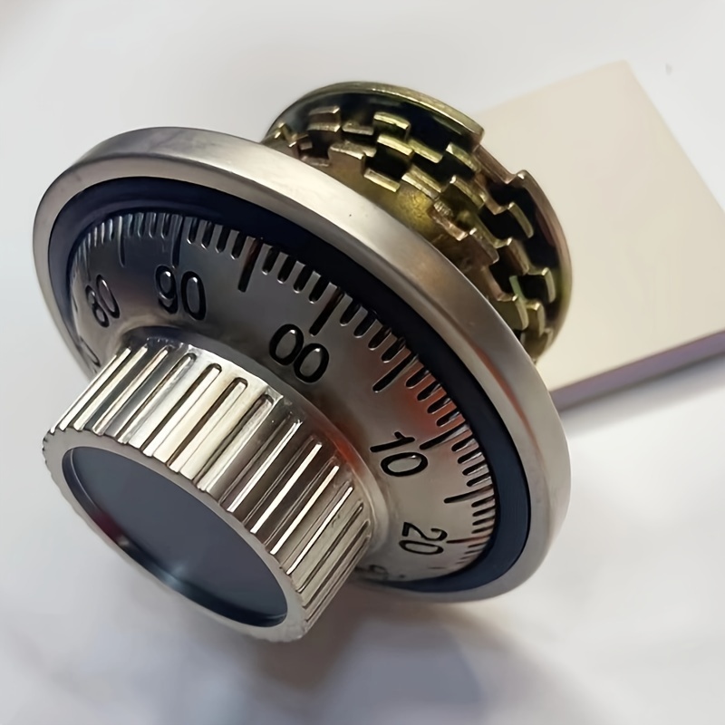 Safe Box With A Mechanical Combination Lock, Old-fashioned Financial Cabinet, Vault Door Lock With Dial, And 4 Lock Head Additions With A False Mouth