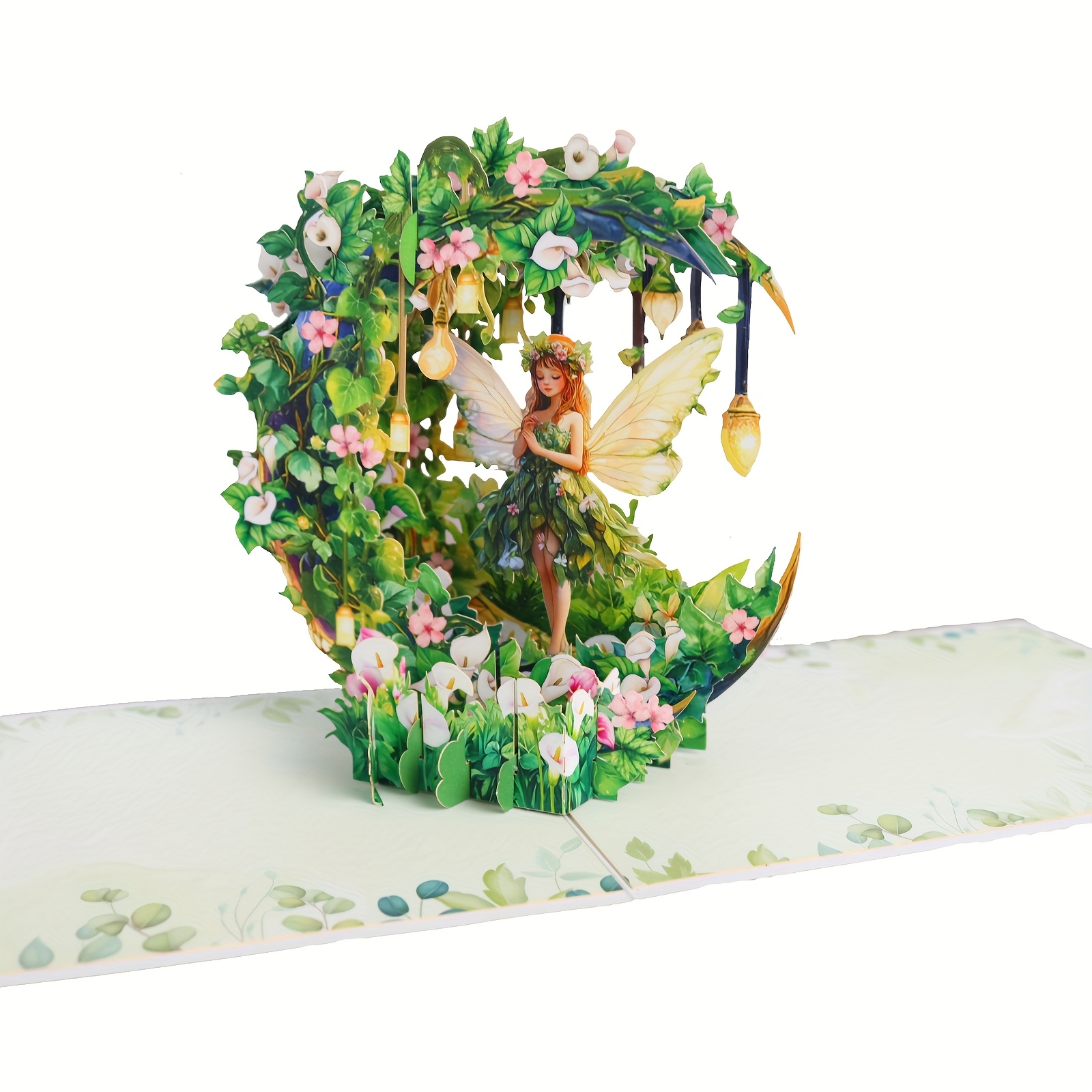 TEMU 1pc 3d Pop- Fairy Garden Greeting Card - Ideal For Wedding, Mother's Day, Birthdays, And Spring Celebrations, Anniversary, Friendship, Handmade