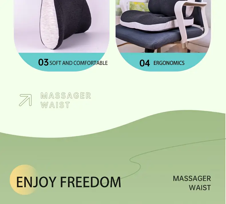 1pc slow rebound memory foam pillow 500g lumbar pillow back and waist support pillow office chair pad back support ergonomic back pillow lumbar support car seat back and waist support pillow with central hole seat cushion Product details 3