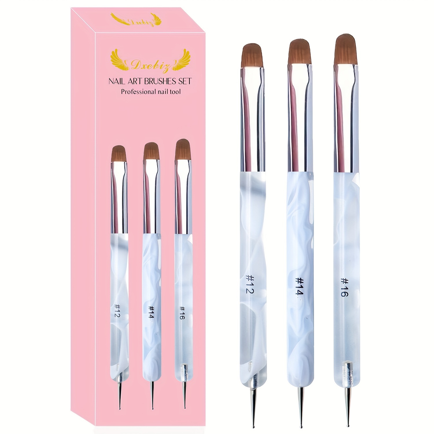 

3pcs Art Brushes Set, , -tip For Diy , Unscented