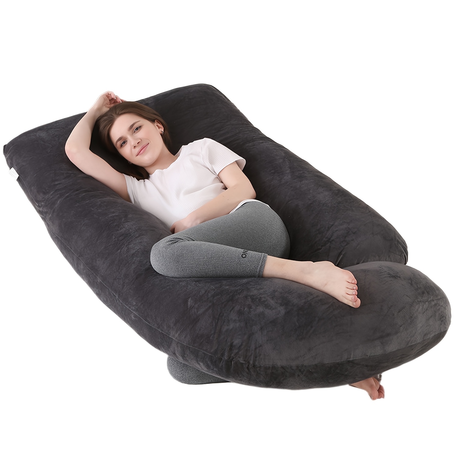 Image of Pregnancy Pillow 175 X 25cm, Removable Pillowcase - Side Sleeper Pillow, Suitable For Pregnancy, Breastfeeding And Body Support, Back And Waist Pressure, Purple