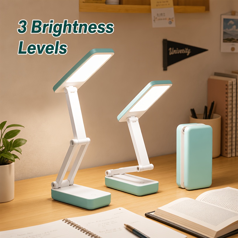 Foldable Portable Led Desk Lamp, Usb Powered Or Battery Operated, Adjustable Reading Light With 3 Brightness , Space-saving Table Lamp For Dorm Room, Bedroom, And Office