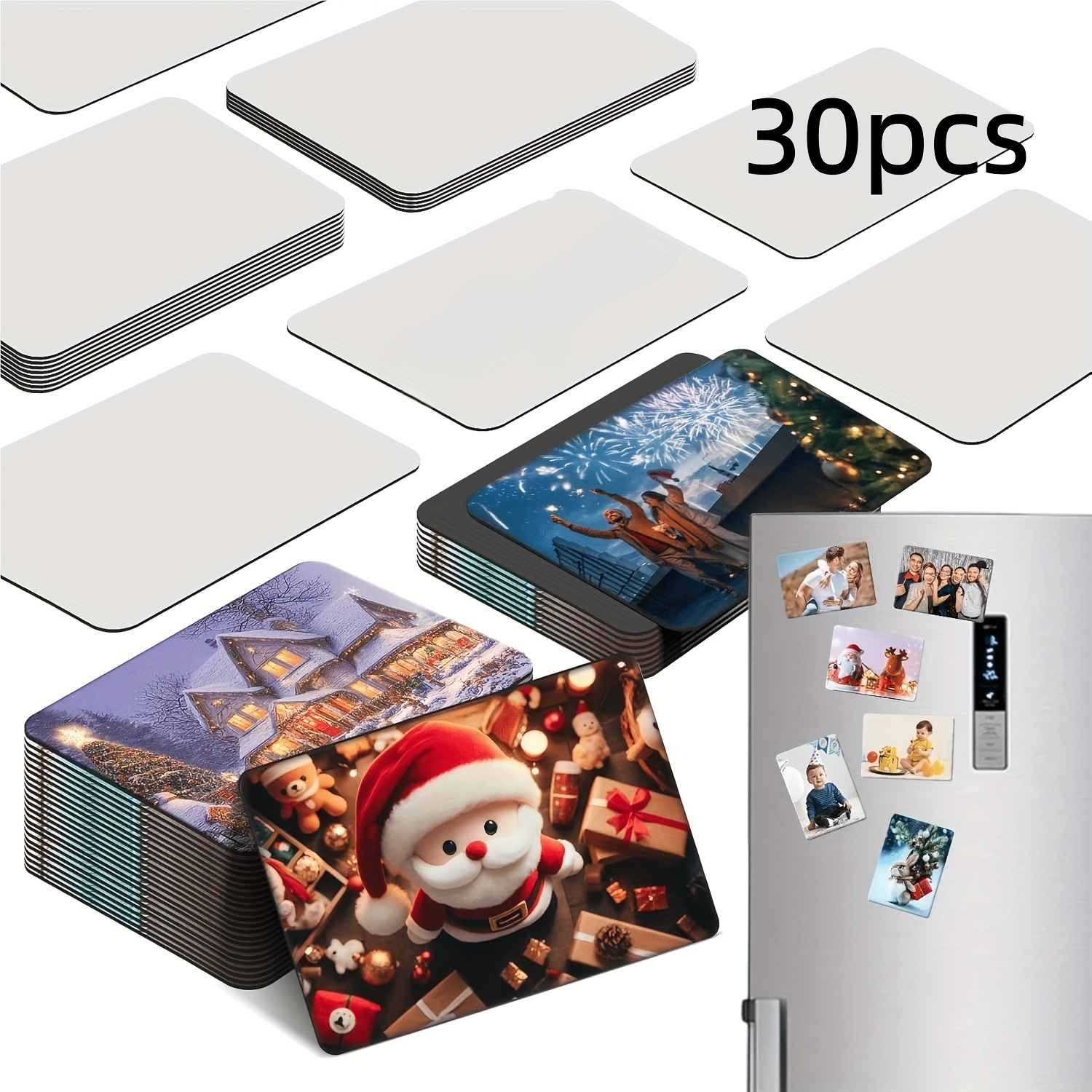 TEMU 10pcs/20pcs/30pcs Self- 6x9cm/2.36x3.54in Rectangular Refrigerator Magnets, Personalized Custom Family Photo Album Commemorative Fridge Magnets