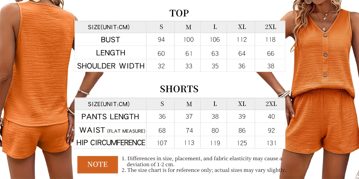 four color random hair 4pcs casual solid color texture shorts solid color texture vest v neck single breasted loose and simple shorts suitable for womens sets   summer and autumn festivals Product details 3