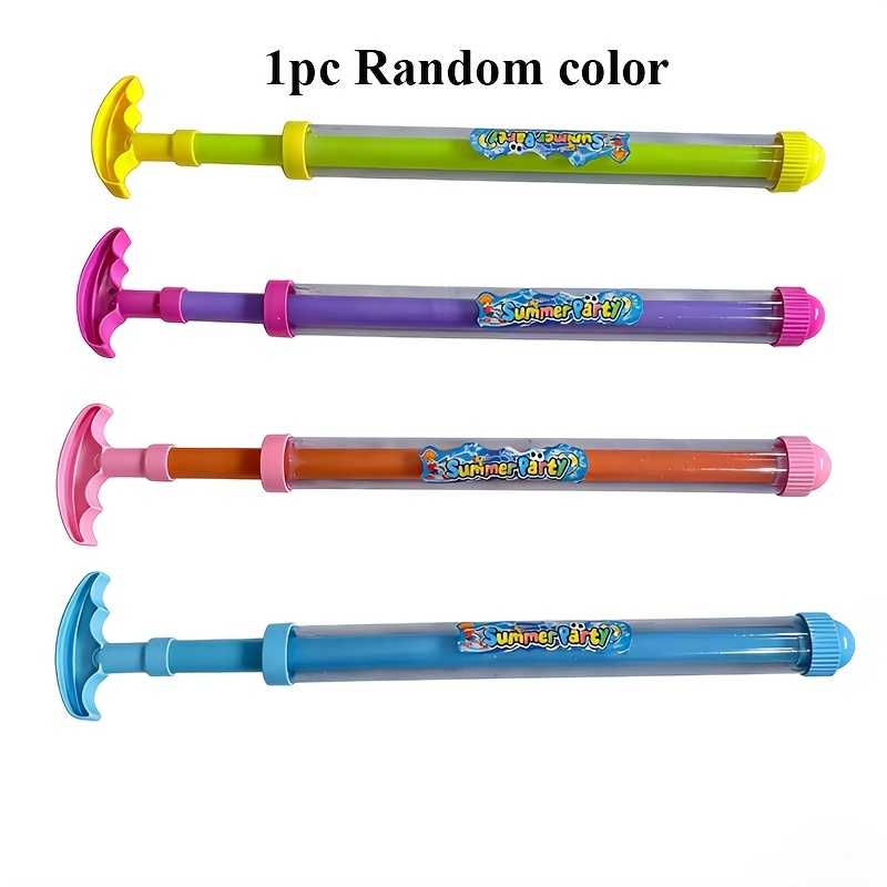 1pc Summer Firework Effect Water Gun Pull Back Water Blaster For Beach Pool Backyard Fun Christmas Birthday New Year Party Gift For Kids, Random Color