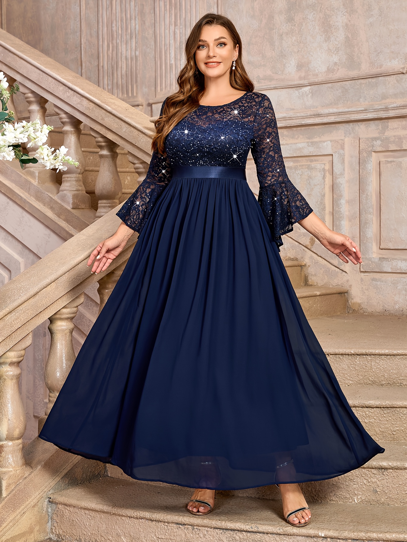 evening glamorous dresses Chic and Holland HF110158 - Beaded Couture Evening Gown 26 / Gold main image 1