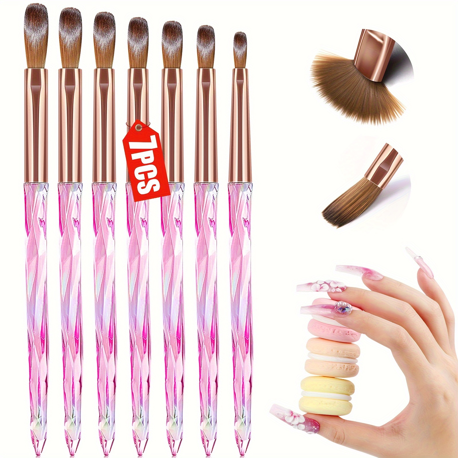 

Saviland Set: 7pcs Brushes For Application, Art Size 4/6/8/10/12/14/16 Brushes For Salons & Use