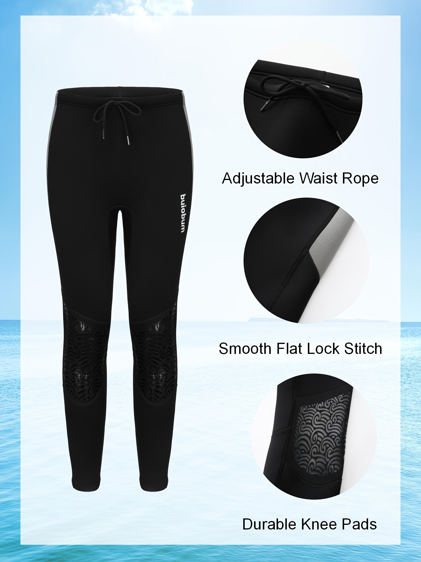 Owntop Pantalon de plongée | Legging de plongée et de natation pour femme | Bas de combinaison en néoprène de 2 mm | Chaud et confortable | Surf, plongée avec tuba, aérobic