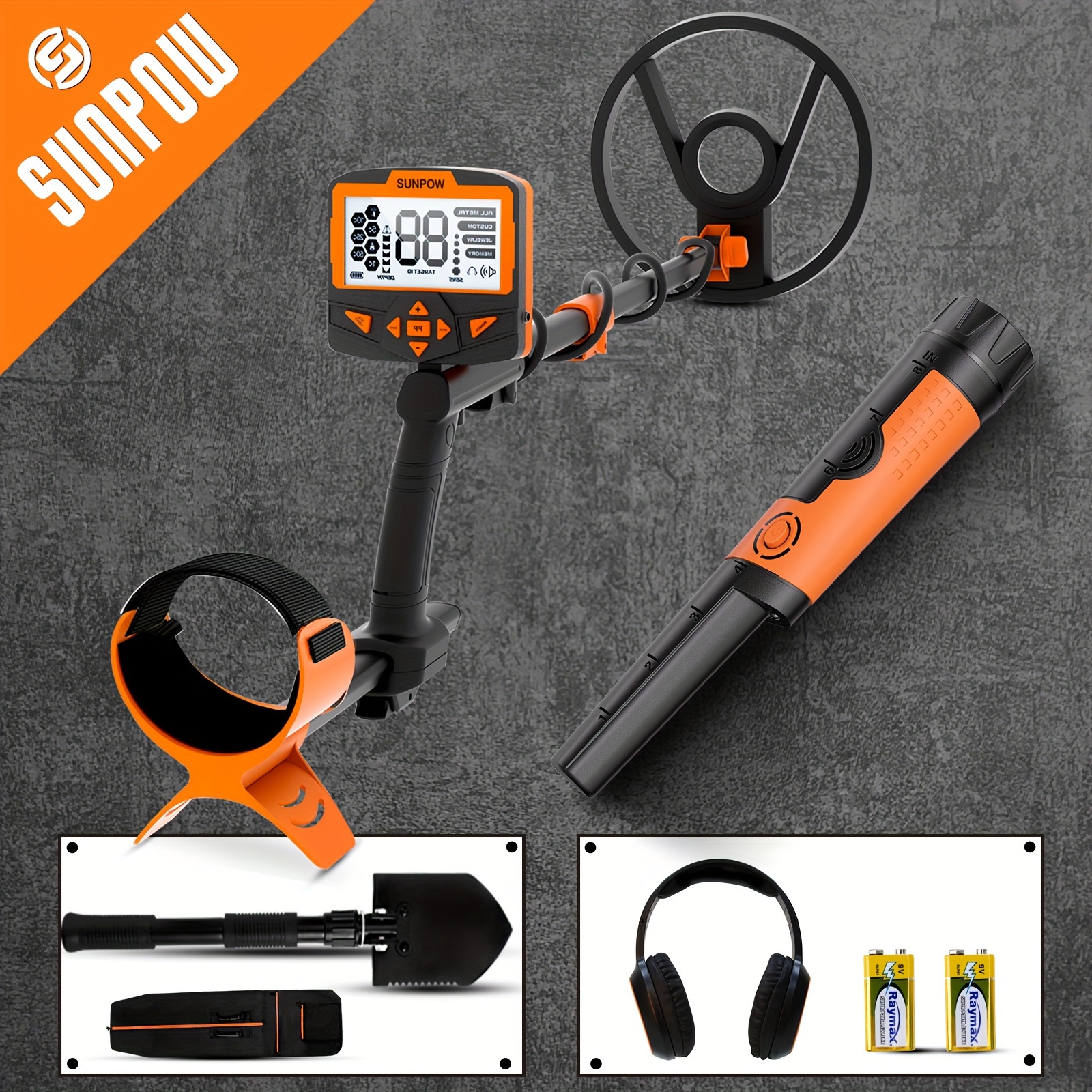 

Sunpow Ultimate 3-in-1 Set Metal Detection Kit With Pinpointer, Premium Digging Tool - The Best Gift For Professional , Precision Pinpointing, And Superior Digging Experience