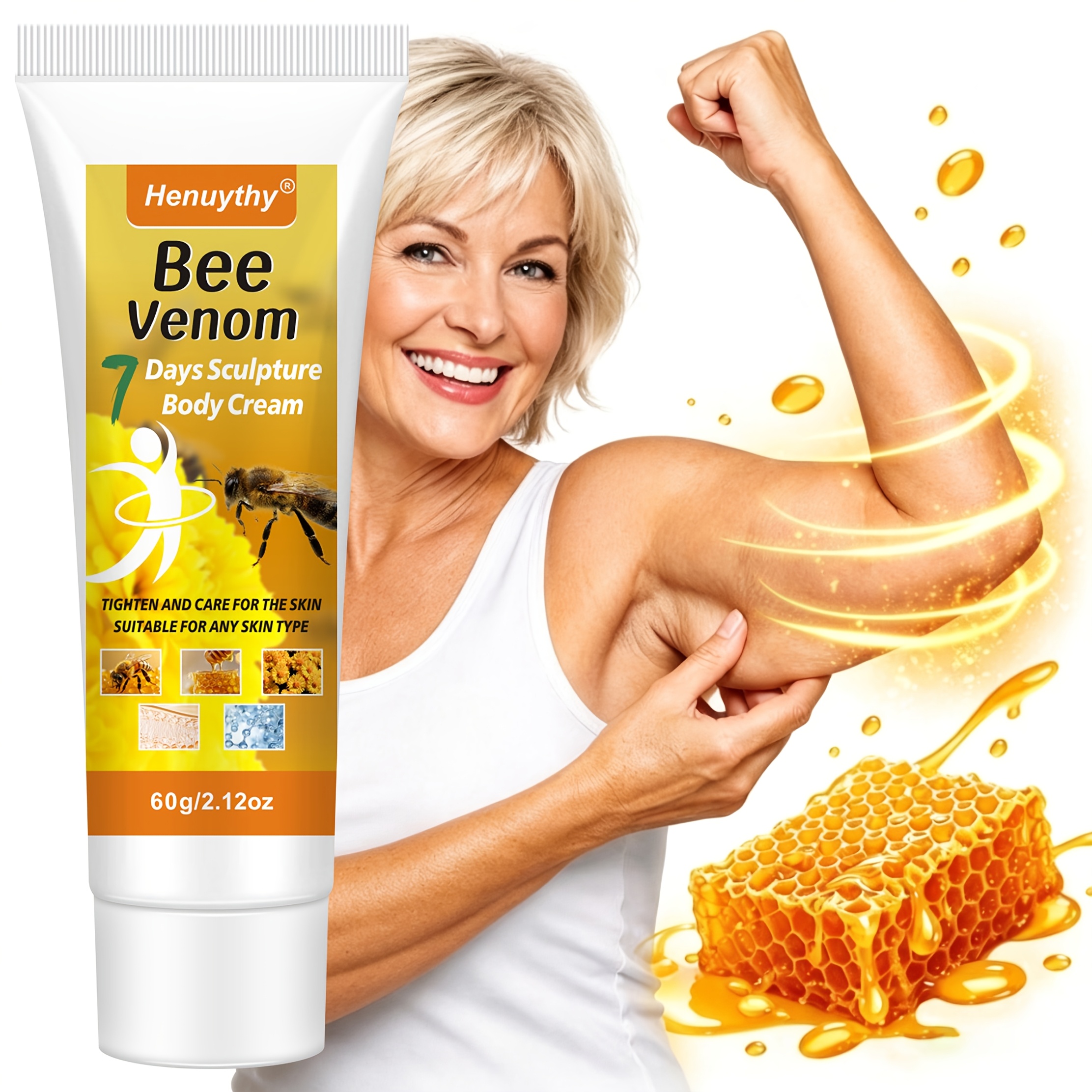 Bee Venom Arm Firming Cream, Moisturizes The Skin, Making It Smoother And , Reducing The Of Sagging Skin, A More Look, Suitable For And Body, Enhancing Skin's , Skincare Cream