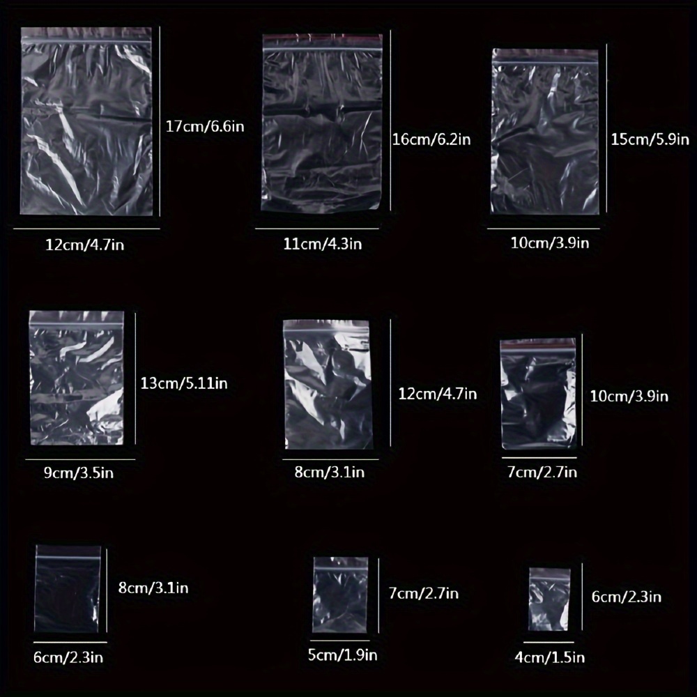 100pcs/Bag Clear Plastic Resealable Cellophane Bags, Zip Lock Seal, Contemporary Style, Home Kitchen Storage Organizer, Plastic Material, for Baskets, Boxes, Containers, Storage Bins for Home Organization, Baskets, Bins & Containers for Home Organization