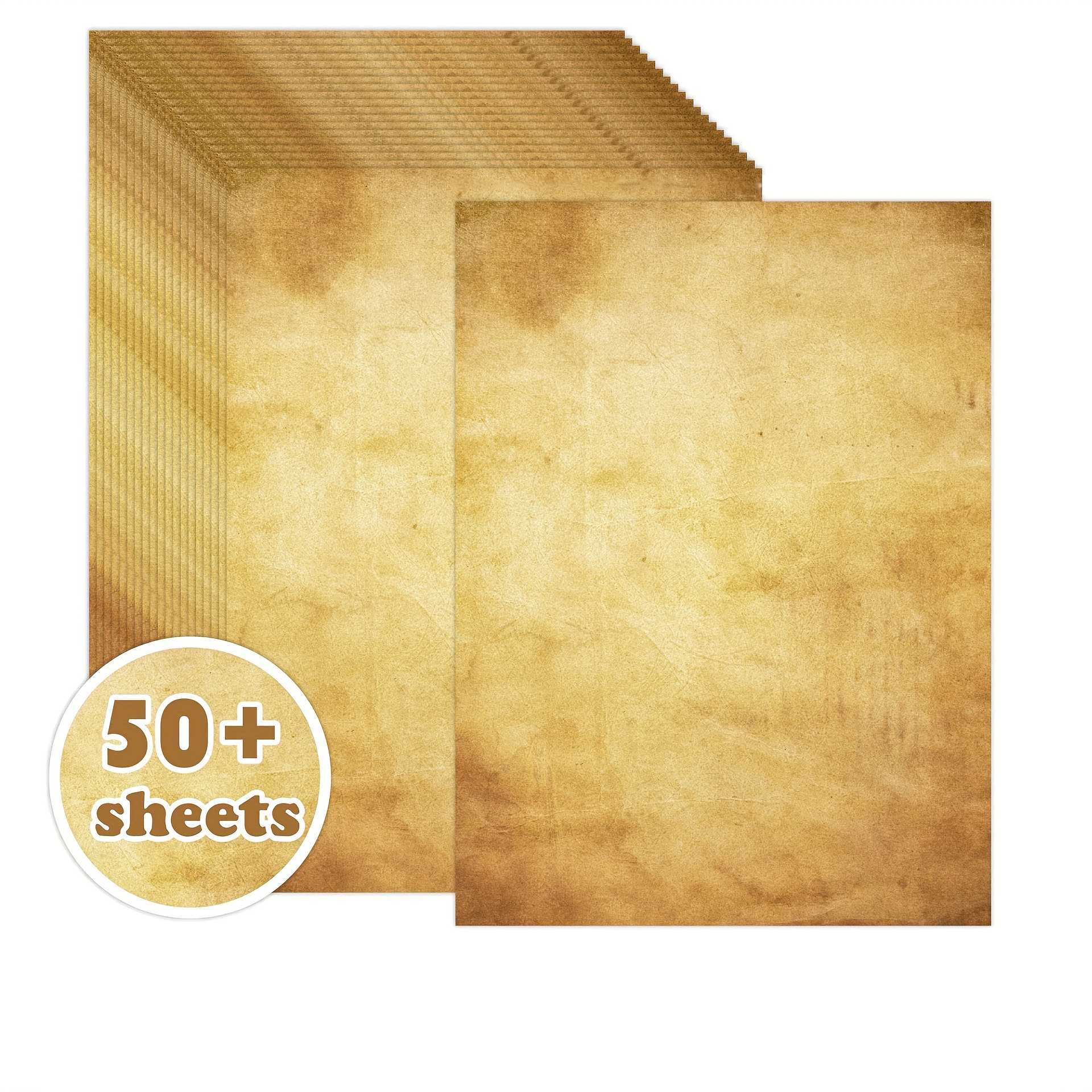 

50pcs Vintage A4 Letter Size Decorative Paper - Sheets For Scrapbooking, Diy Projects, Card Making & Photo Albums - 11"x8.3" With Unique Textures And Patterns