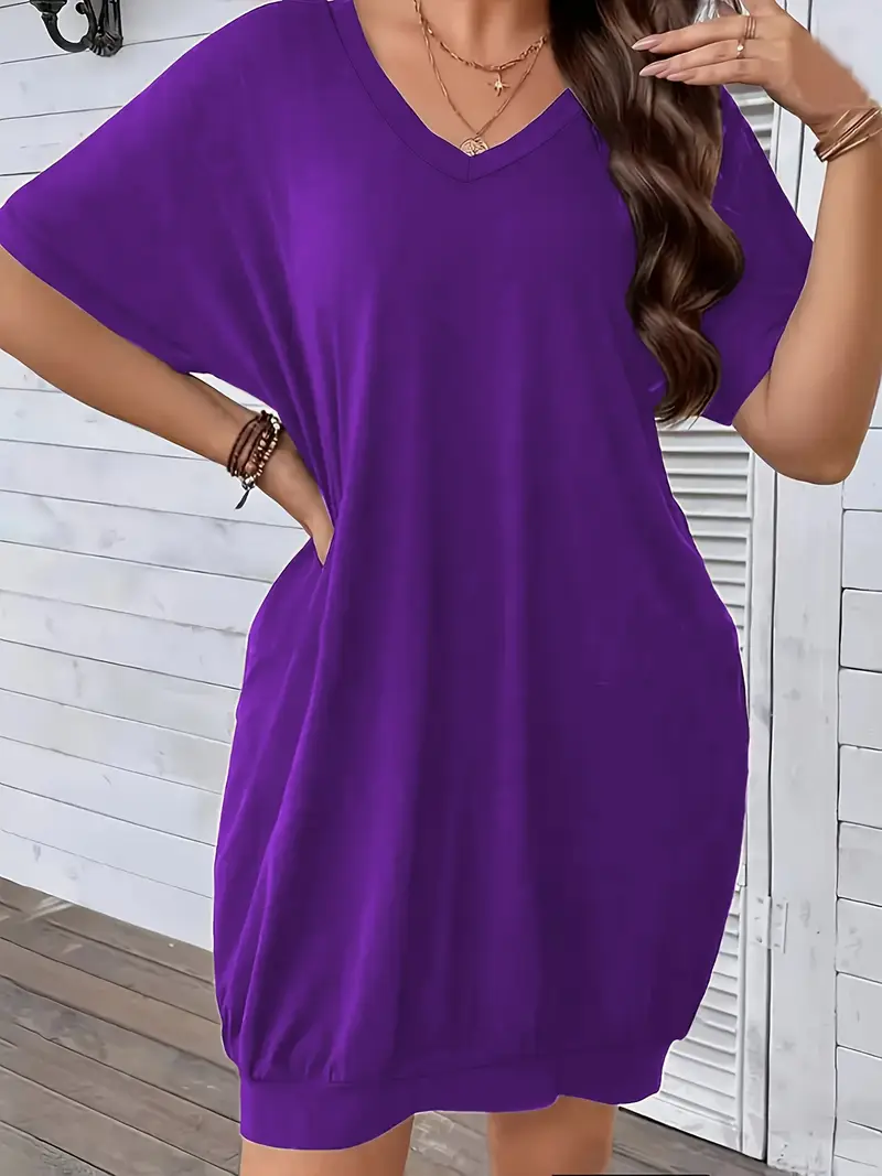 purple t shirt dress plus size Women's Cooling Ribbed Jersey Tank Dress