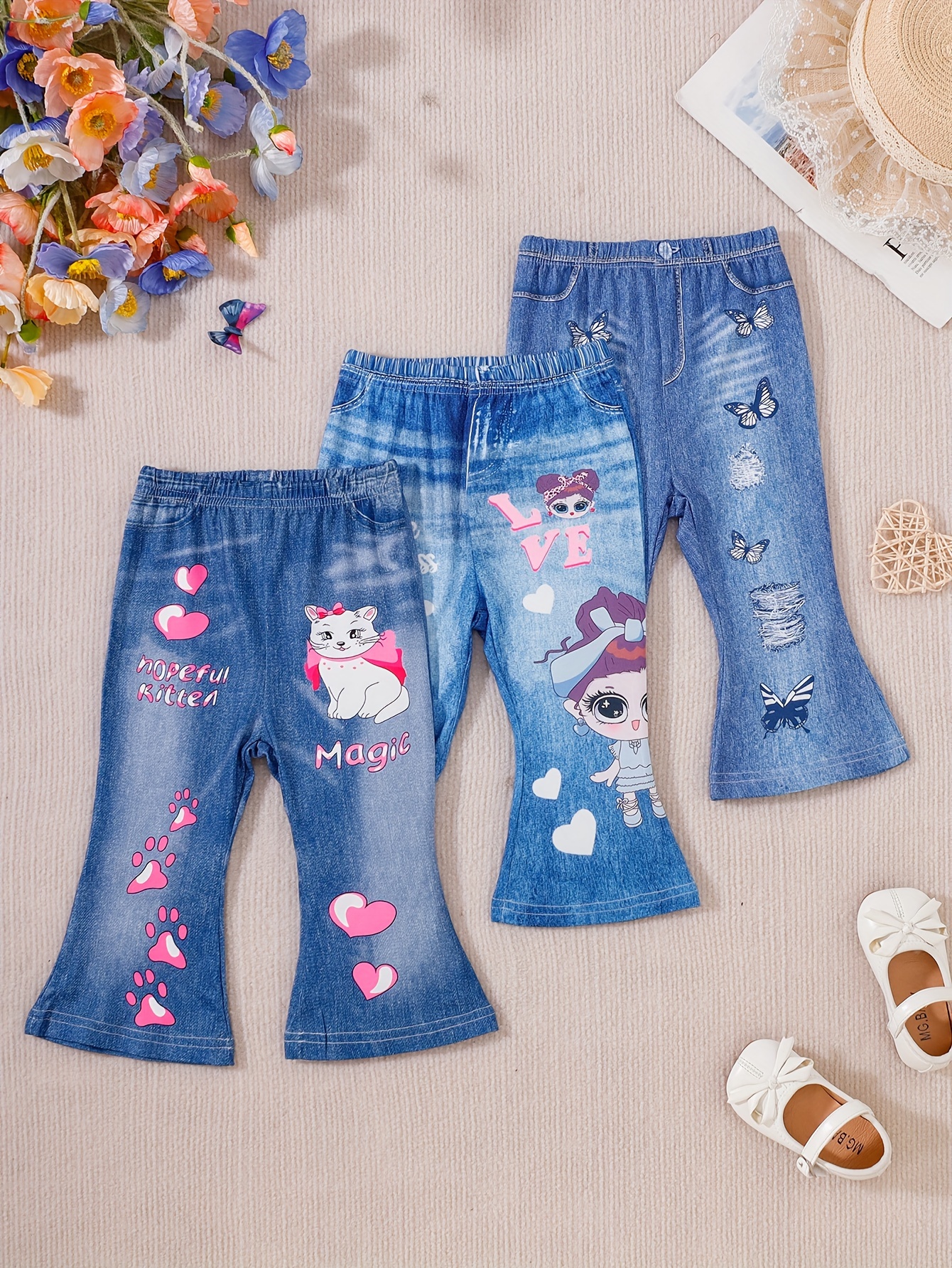 adorable   little girl cat   pants for toddlers soft polyester blend   spring summer   outdoor