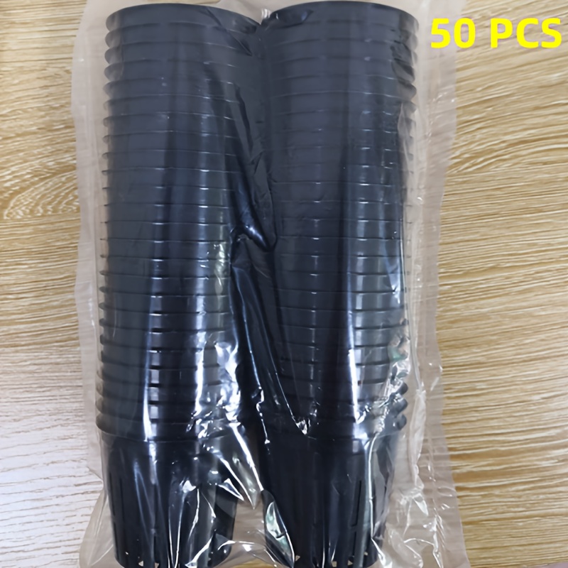 Image of 50pcs Reusable Hydroponic Net Covers, Planting Baskets For Seedlings Made Of Plastic Mesh, Hydroponic Gardening Supplies, Suitable For Tower Gardens, Cloning Machines, And Systems