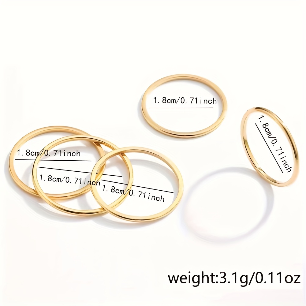 5pcs Minimalist Stainless Steel Stacked Ring Set