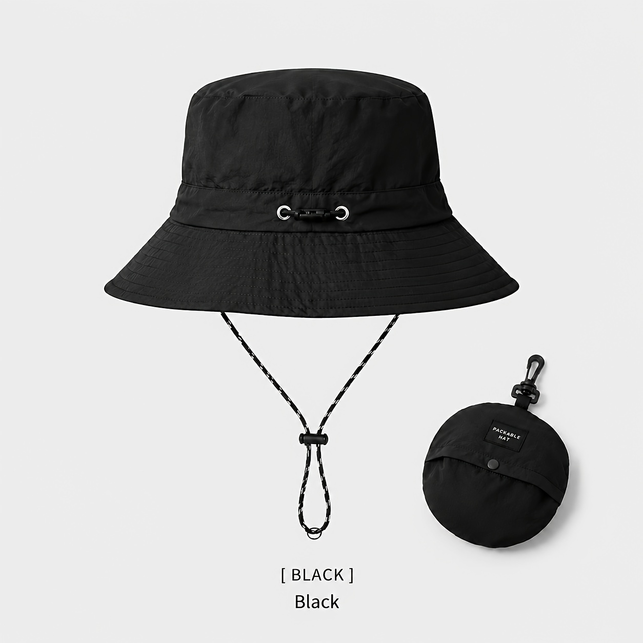TEMU Portable Foldable Bucket Hat With Storage Pouch Lightweight Packable Sun Hat Outdoor Travel Fisherman Hat With Carabiner Clip