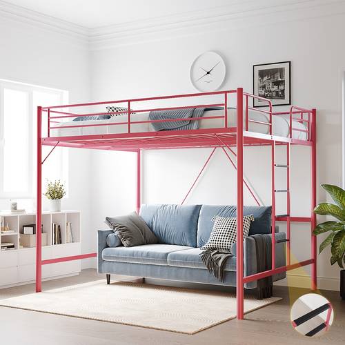 metal loft bed with steps and flat rungs in twin and full sizes spring needed for bedroom use