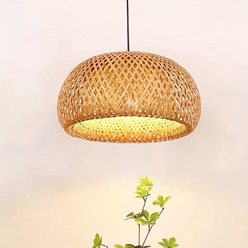 Image of Bamboo Chandelier Bamboo Art Zen Tea Room Chinese Restaurant Japanese Rattan Lantern Retro Lampshade 'inches 14.96*7.87 (diameter 38* Height 20)