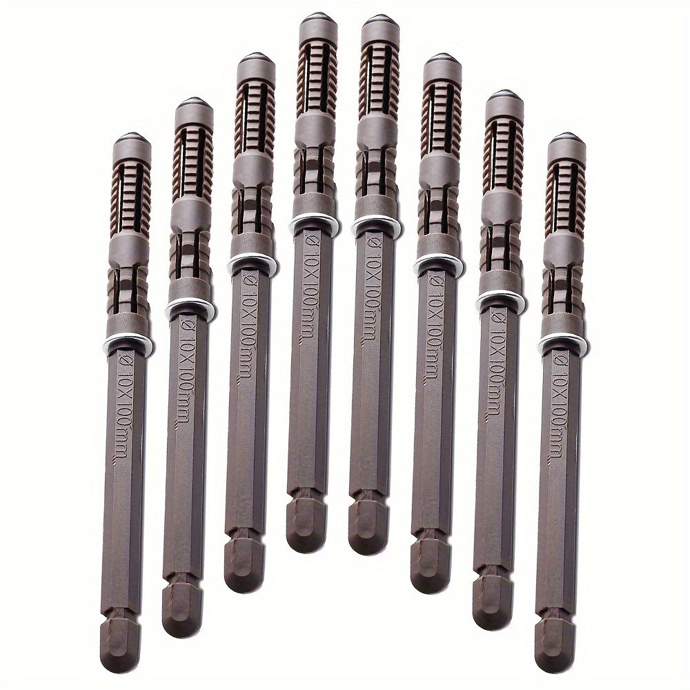 E-shop 8 Stück Hochleistungs-Metall- und Kunststoff Unsichtbare Regalstützenstifte 10x100mm - Elegantes Schwarz-Finish, Sicherer Halt für Verstecktes