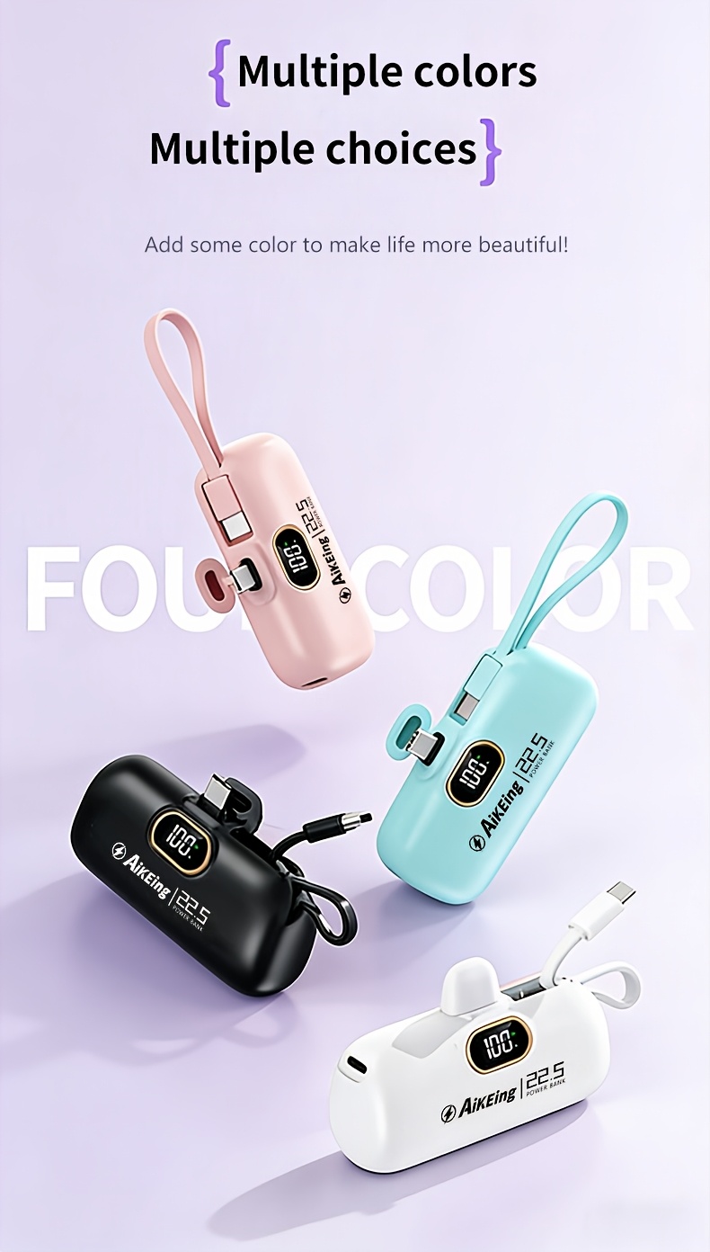  5000mah mini portable power bank with built in type c port fast charging for lightweight pocket emergency charger travel essential Product details 2