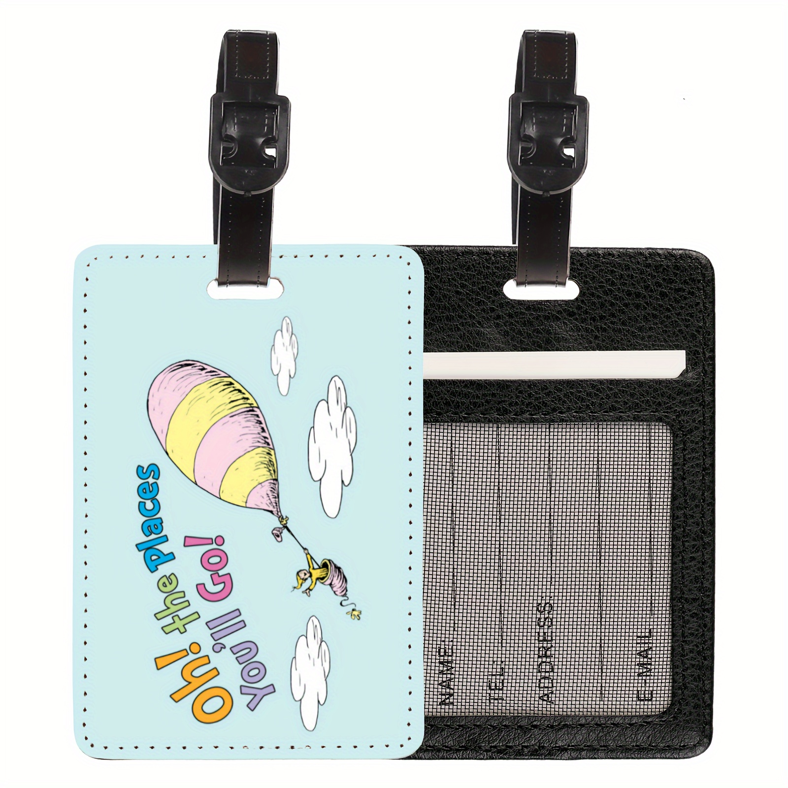 

1pc Cute Cartoon Hot Air Balloon Luggage Tag With "oh! The Places You'll Go!" Motivational Quote – Lightweight Travel Tag For Suitcases, Backpacks, And Bags, Perfect Gift For , Luggage For Travel