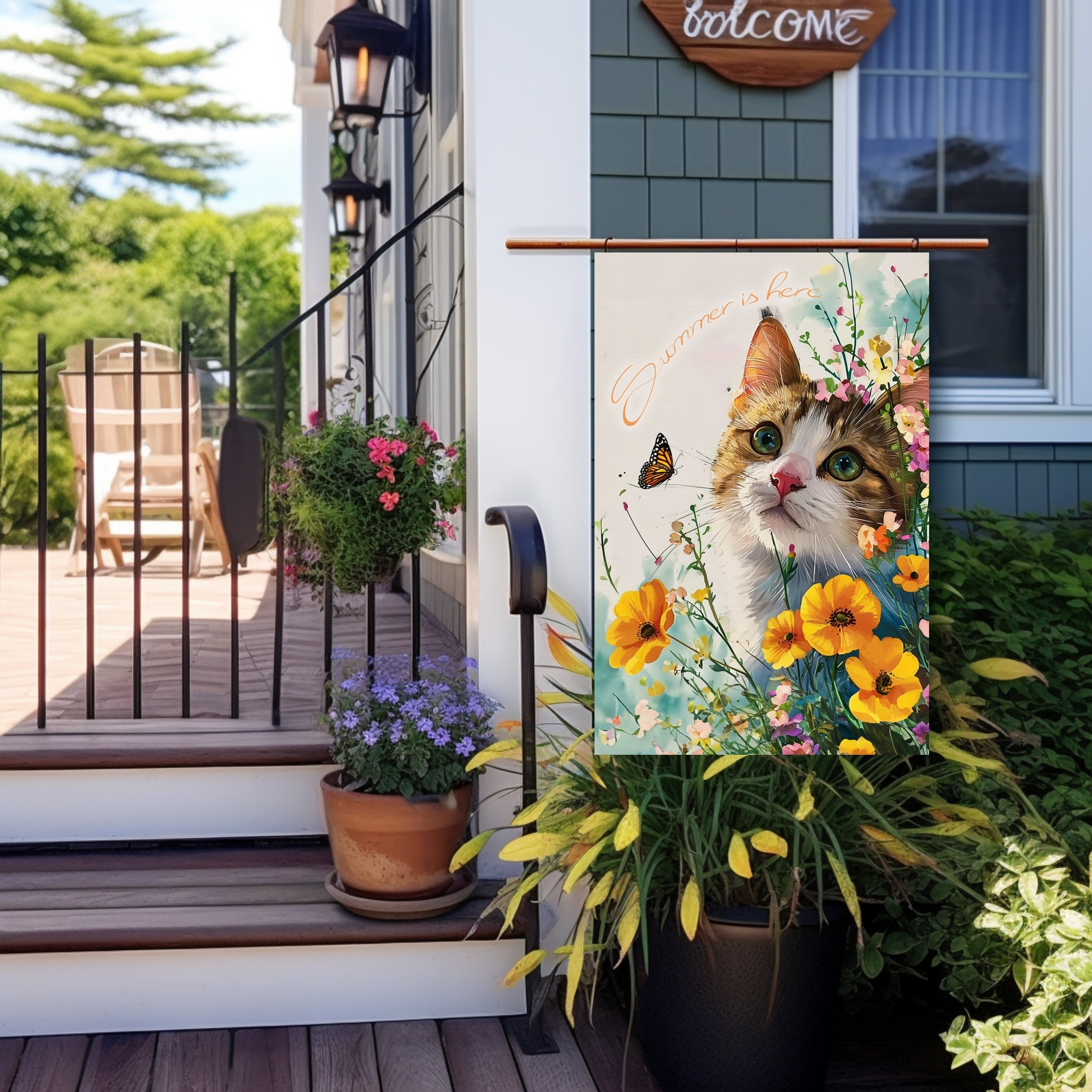thumbnail image 2 of Spring Summer Garden Flag 12x18 Vertical Double Sided Colorful Farmhouse Holiday Outside Decorations Burlap Yard Flag 2 of 12