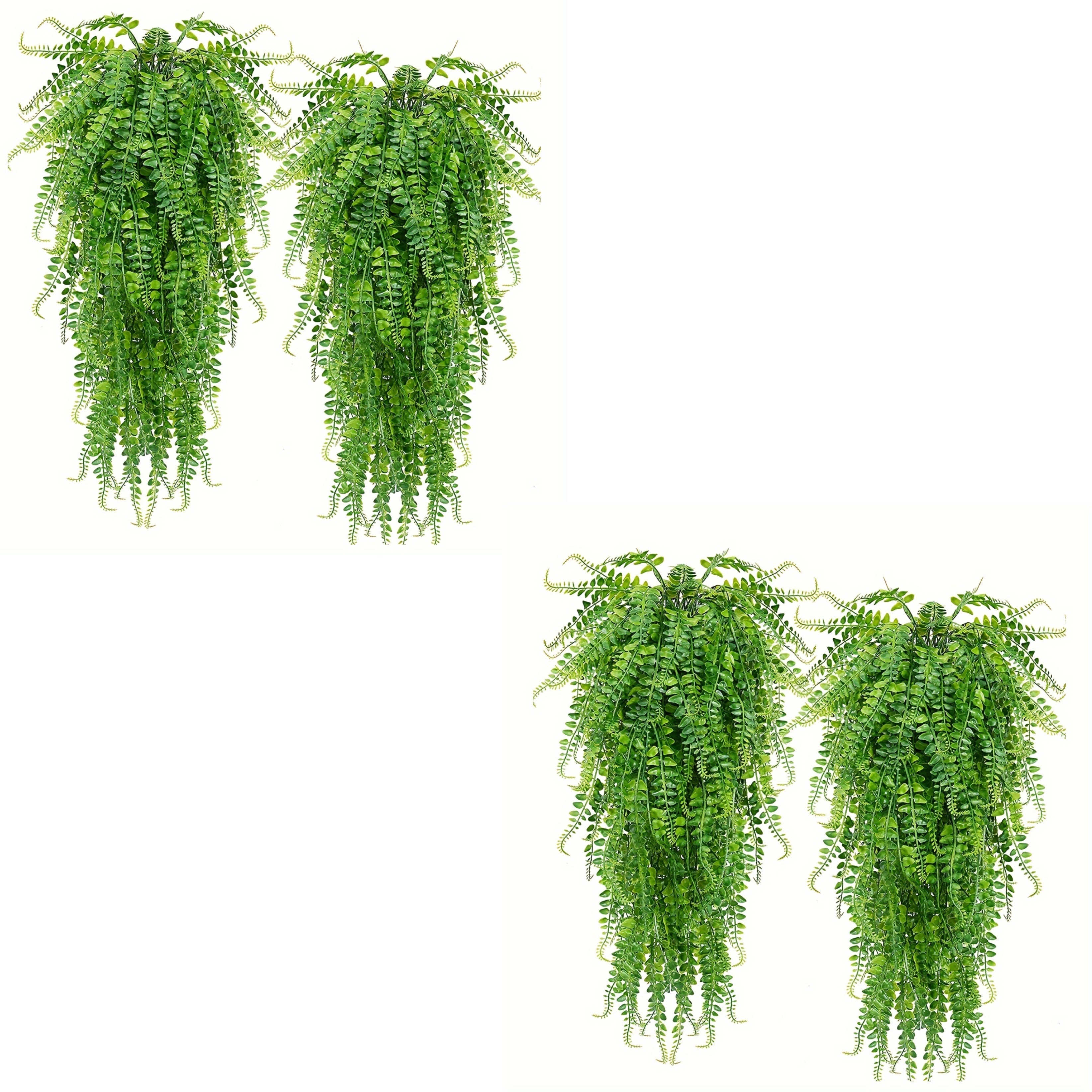 TEMU 4 Pack Artificial Hanging Plants Fern Vine - Fake Ivy Leaves Decoration For Indoors & Outdoors, Faux Foliage Greenery Decor For Living Room,