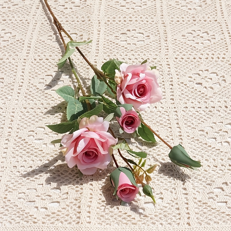 TEMU 1 Lot de Fleurs Artificielles Roses, pour Décoration d'Intérieur, Décoration d'Extérieur, Décoration de Maison, Toile de Fond de Photographie,