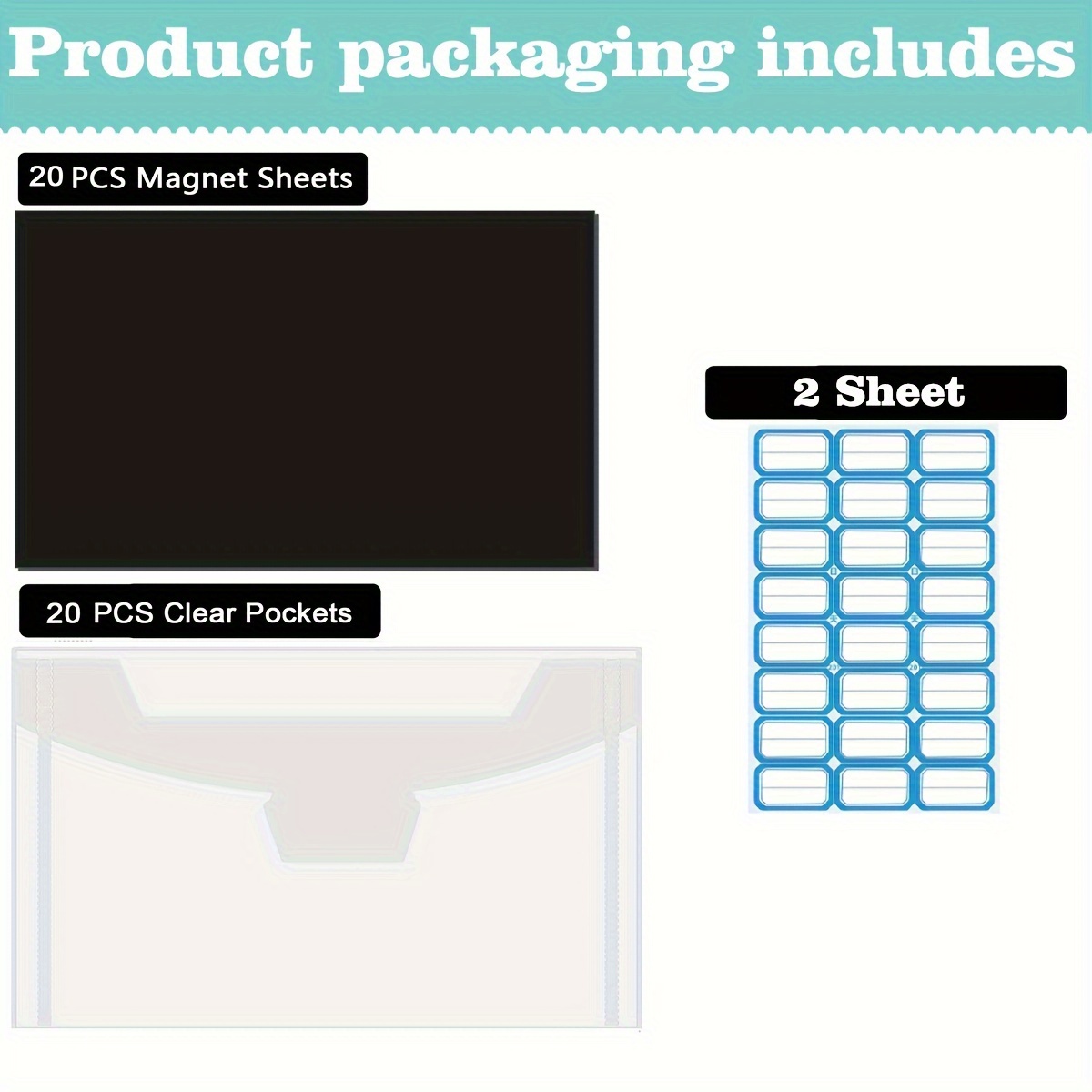 Image of 42 Pcs Die Storage Pockets And Magnet, 0.3mm Thickness Magnetic Sheets For Die Storage, 5.5 X 7.5 Inch Craft Die Storage Envelopes, Magnetic Die Storage, Stamp And Die Storage Pockets