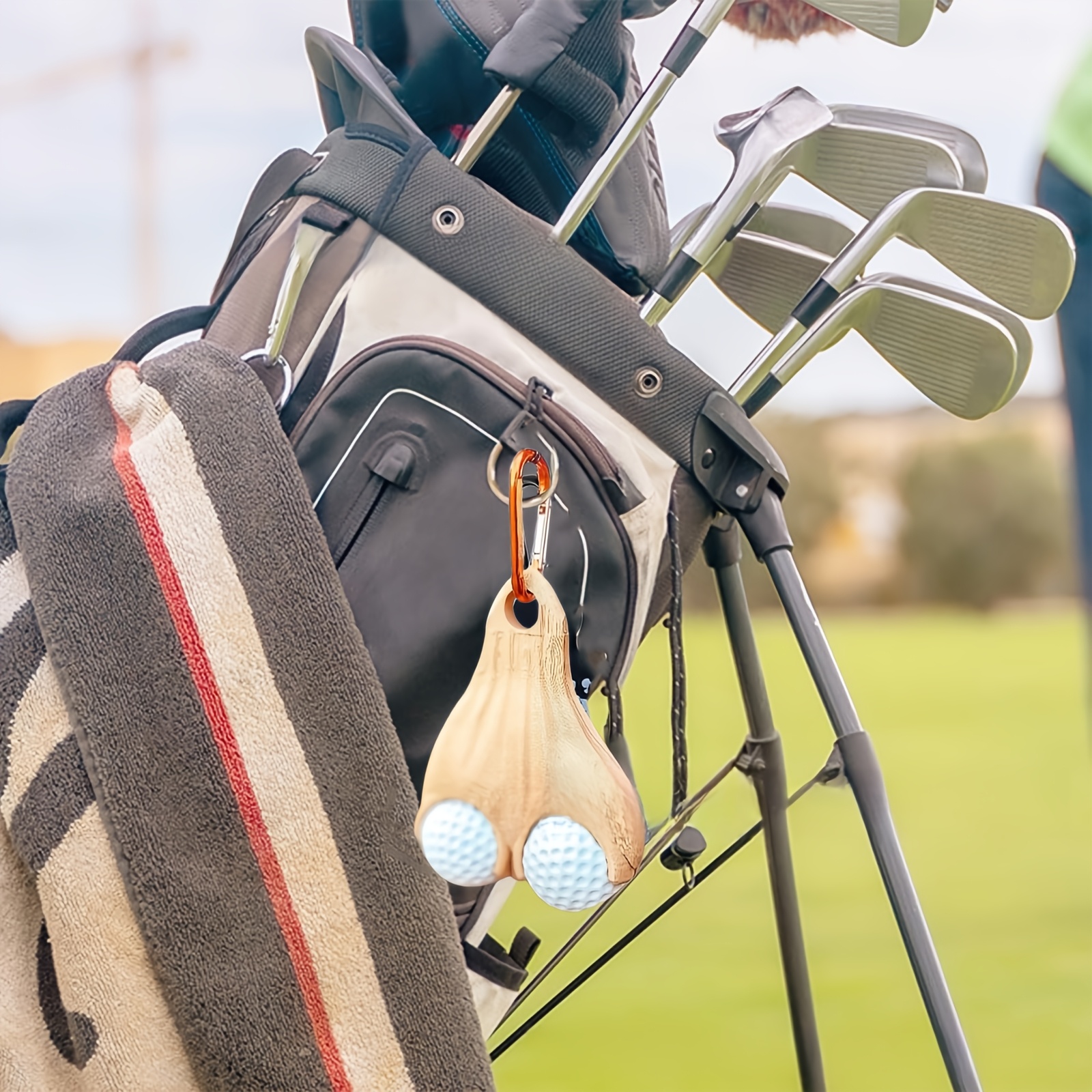 

1pc Light Brown High-refractive-index Polymer Golf Stand, Portable & Golf Bag Holder, Ideal Gift For Golf Enthusiasts